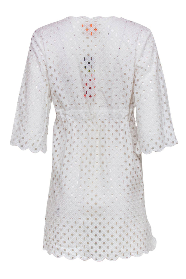 Current Boutique-Tory Burch - White Eyelet Quarter Sleeve “Luna” Cover-Up Sz S