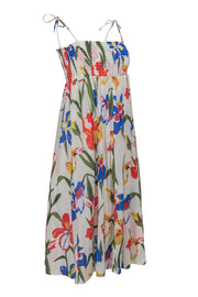 Current Boutique-Tory Burch - White & Multicolored Tropical Floral Print Sleeveless Midi Dress Sz XS