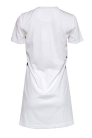 Current Boutique-Tory Burch - White & Navy Logo Lace T-Shirt Dress Sz S