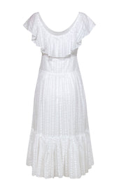 Current Boutique-Tory Burch - White Ruffled Neckline Cotton Maxi Sundress Sz 6