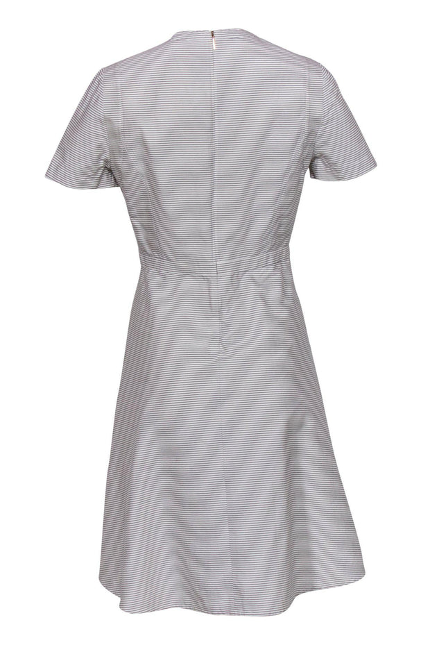 Current Boutique-Tory Burch - White Striped Cotton A-Line Dress Sz 8
