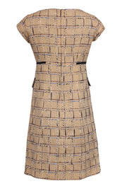 Current Boutique-Tory Burch - Woven Cream & Plaid Cotton & Linen Sheath Dress Sz 6