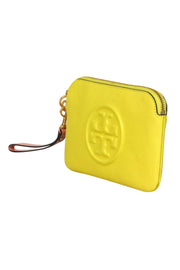 Current Boutique-Tory Burch - Yellow & Green Pebbled Leather Wristlet