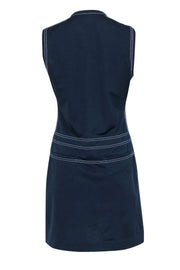 Current Boutique-Tory Sport - Navy Woven Fitted Dress w/ White Stitching Sz L