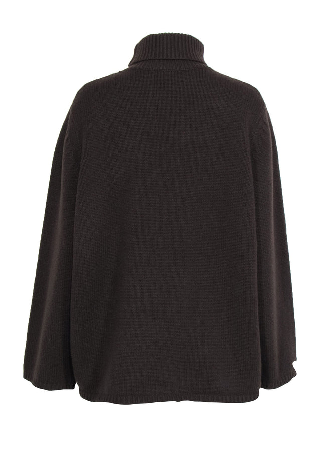 Current Boutique-Totême - Dark Brown Oversized Cashmere Blend “Cambridge” Turtleneck Sweater Sz S