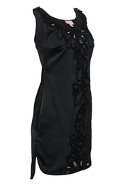 Current Boutique-Tracy Reese - Black Embroidered Sleeveless Shift Dress Sz 0