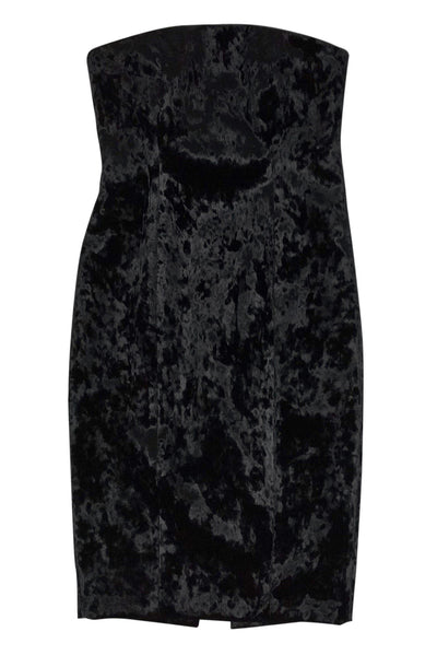 Current Boutique-Tracy Reese - Black Strapless Velvet Dress Sz 4
