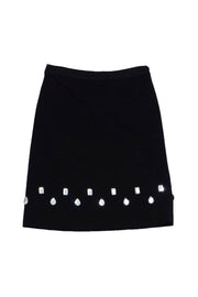 Current Boutique-Tracy Reese - Black Wool Embellished Skirt Sz 4