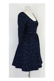 Current Boutique-Tracy Reese - Blue & Black Lace Fit & Flare Dress Sz 2