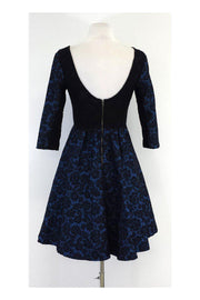 Current Boutique-Tracy Reese - Blue & Black Lace Fit & Flare Dress Sz 2