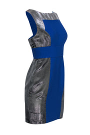 Current Boutique-Tracy Reese - Cobalt Blue & Silver Sleeveless Mini Party Dress Sz 4