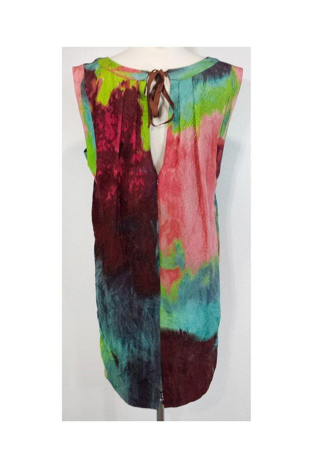 Current Boutique-Tracy Reese - Cubist Abstract Watercolor Silk Dress Sz 4