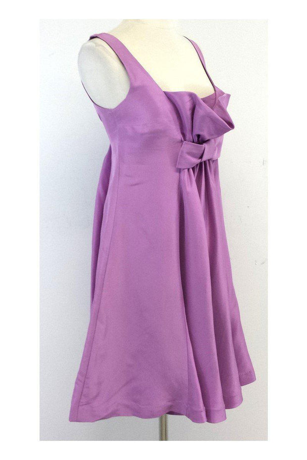 Current Boutique-Tracy Reese - Lavender Silk Waist Bow Dress Sz 2