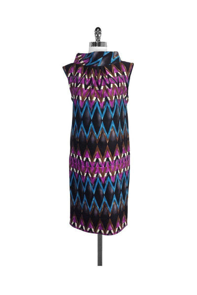 Current Boutique-Tracy Reese - Multicolor Geo Print Wool Sleeveless Dress Sz 6
