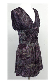 Current Boutique-Tracy Reese - Purple & Grey Print Sleeveless Dress Sz S