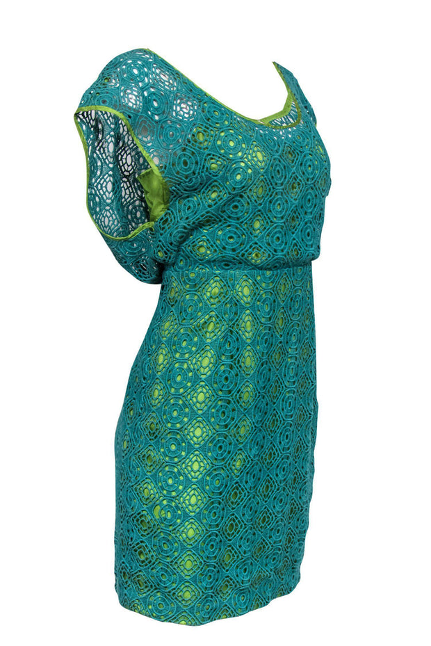 Current Boutique-Tracy Reese - Seafoam Crochet Cocktail Dress Sz 6