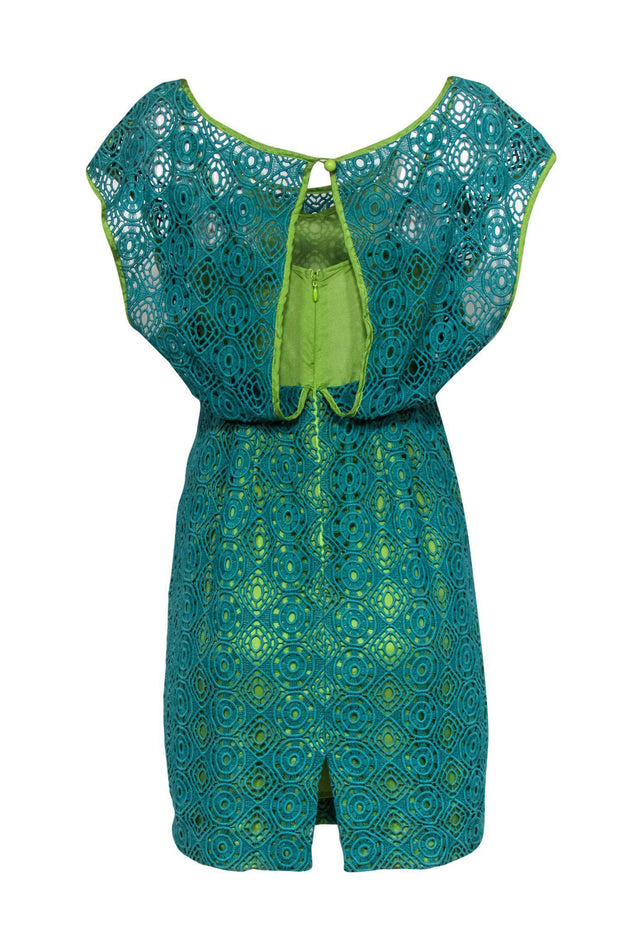 Current Boutique-Tracy Reese - Seafoam Crochet Cocktail Dress Sz 6