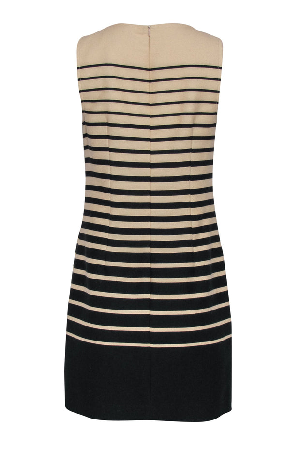 Trina Turk - Beige & Navy Striped Sleeveless Shift Dress Sz 6 – Current  Boutique