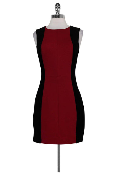 Current Boutique-Trina Turk - Black & Burgundy Fitted Dress Sz 2
