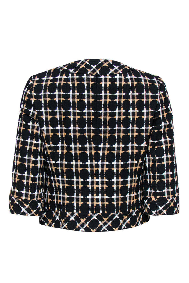 Current Boutique-Trina Turk - Black & Cream Cropped Jacket Sz 0