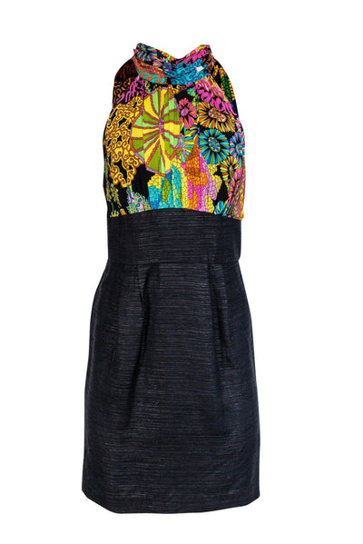 Current Boutique-Trina Turk - Black & Floral Print Sheath Dress Sz 6