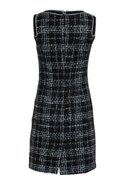 Current Boutique-Trina Turk - Black & Grey Plaid Tweed Sheath Dress Sz 2