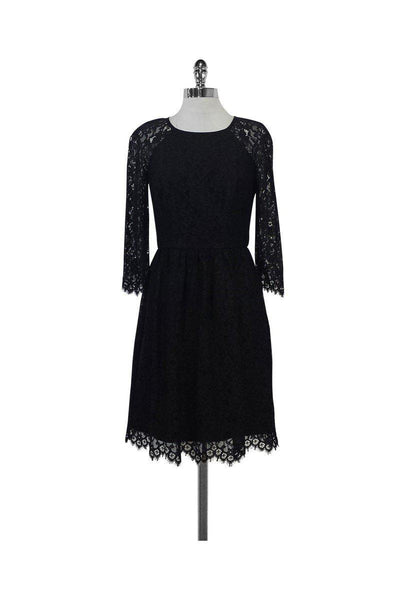 Current Boutique-Trina Turk - Black Lace Fit & Flare Dress Sz 2
