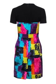 Current Boutique-Trina Turk - Black & Multicolor Abstract Print Sheath Dress Sz 2