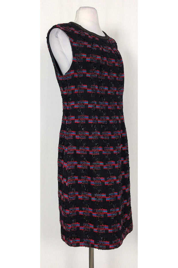 Current Boutique-Trina Turk - Black, Red & Blue Tweed Dress Sz 10