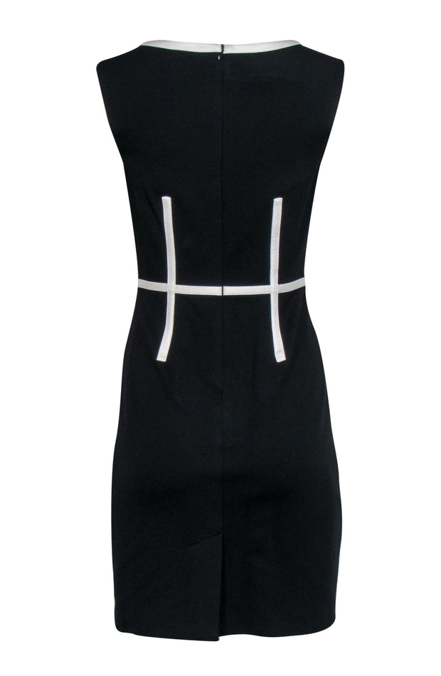Current Boutique-Trina Turk - Black Sheath Dress w/ White Piping Sz 2