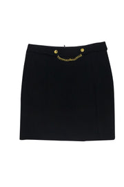 Current Boutique-Trina Turk - Black Skirt w/ Gold Chain Sz 10