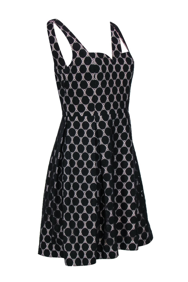 Current Boutique-Trina Turk - Black Sleeveless Circle Overlay A-Line Dress Sz M