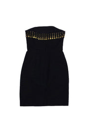 Current Boutique-Trina Turk - Black Strapless Dress w/ Gold Detail Sz 4