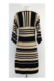 Current Boutique-Trina Turk - Black & Tan Striped Knit Dress Sz M