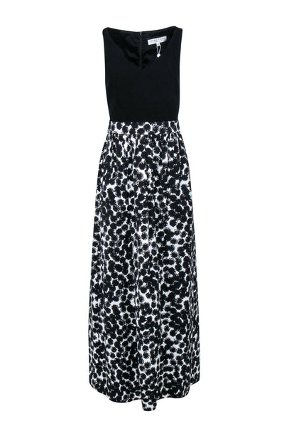 Current Boutique-Trina Turk - Black & White Abstract Print Sleeveless Gown Sz 2