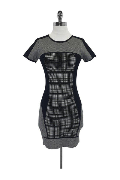 Current Boutique-Trina Turk - Black & White Cap Sleeve Dress Sz S