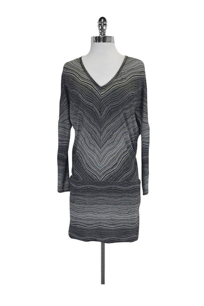 Current Boutique-Trina Turk - Black & White Patterned Long Sleeve Dress Sz 2