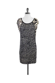 Current Boutique-Trina Turk - Black & White Print Silk Short Sleeve Dress Sz 0