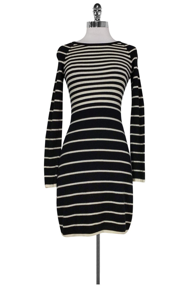 Current Boutique-Trina Turk - Black & White Wool Striped Dress Sz P