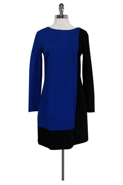 Current Boutique-Trina Turk - Blue & Cobalt Blue Color Block Sheath Dress Sz 4