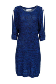 Current Boutique-Trina Turk - Blue Cold Shoulder Knit Dress Sz L
