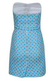 Current Boutique-Trina Turk - Blue & White Strapless Tweed Mini Dress Sz 2