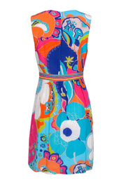 Current Boutique-Trina Turk - Bright Neon Abstract Print Silk Dress Sz 6