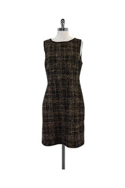 Current Boutique-Trina Turk - Brown & Black Tweed Sleeveless Dress Sz 10