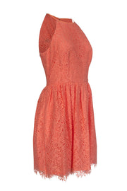 Current Boutique-Trina Turk - Coral Cotton Blend Lace Dress Sz 6