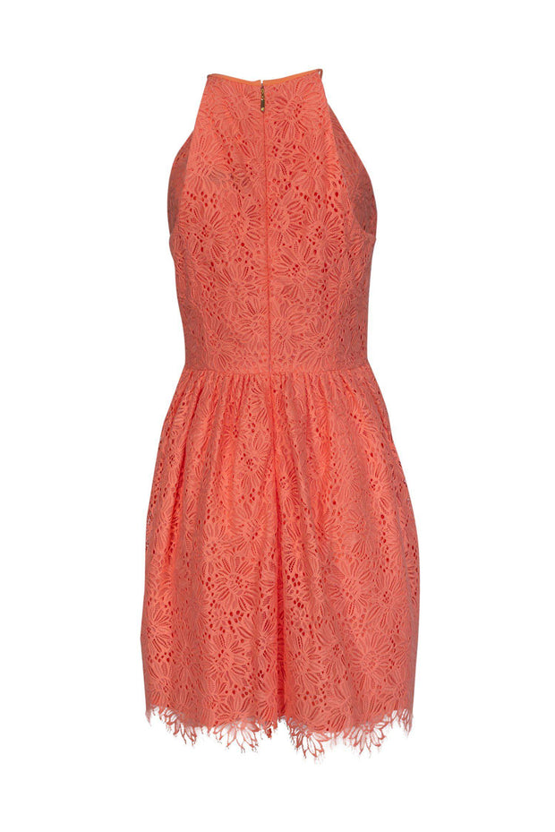 Current Boutique-Trina Turk - Coral Cotton Blend Lace Dress Sz 6