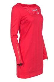 Current Boutique-Trina Turk - Coral Long Sleeve Shift Dress w/ Zippered Cuffs Sz 4