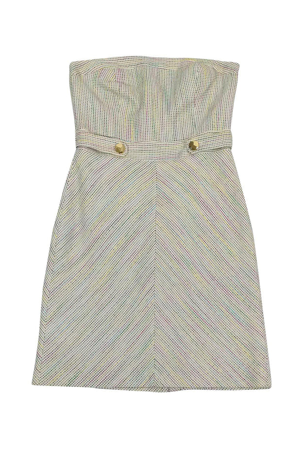 Current Boutique-Trina Turk - Cream Multicolor Tweed Dress Sz 10