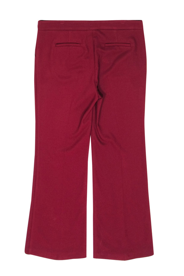 Current Boutique-Trina Turk - Dark Maroon Ribbed Wide-Leg Trousers Sz 14