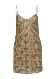 Current Boutique-Trina Turk - Embroidered Gilded Flower Sheath Dress Sz 2